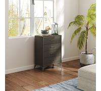 HOMCOM Chest of Drawers, 4 Drawer Fabric Dresser with Steel Frame Brown, Brown