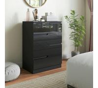 HOMCOM 4 Drawer Chest of Drawers for Bedroom, 60 x 40 x 85cm, Black