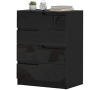 HOMCOM 4 Drawer Chest of Drawers for Bedroom, 60 x 40 x 85cm, Black