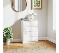 Homcom 4 Drawer Chest Of Drawers For Bedroom, 60 X 40 X 85Cm, White, White