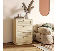 Homcom 4 Drawer Dresser, Boho Chest Of Drawers Storage Cabinet, Natural