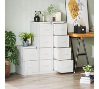 HOMCOM 4 Drawer Filing Cabinet Steel File Cabinet for A4 Letter Size White