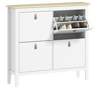 HOMCOM 4 Drawer Shoe Cabinet with Flip Doors for Hallway - Entryway - White | TJ Hughes