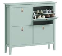 4 Drawer Shoe Cabinet with Flip Doors for Hallway, Entryway HOMCOM Green Large