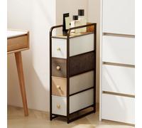 Homcom 4-Drawer Storage Organiser Unit With Steel Frame, Mixed-Brown