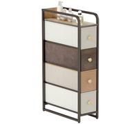 Homcom 4-Drawer Storage Organiser Unit With Steel Frame, Mixed-Brown Multi