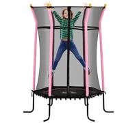 HOMCOM 4 FT/ 48 Inch Kids Trampoline With Enclosure Net Mini Indoor Trampolines for Child Toddler Age 3-6 Years Pink