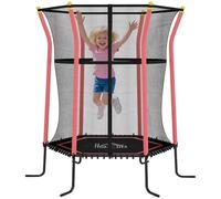 Homcom 4 FT Kids Trampoline, 48 Inch Toddler Trampoline with Enclosure Net Indoor Outdoor for Child Toddler Age 3-10 Years, Red