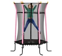 HOMCOM 4 FT Kids Trampoline Toddler, Safety Enclosure Net, Age 3-10 | 48 Inch Toddler Trampoline, for Child Toddler, Backyard, Garden, Bungee