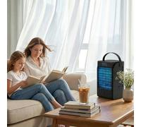 HOMCOM 4-in-1 Black Portable Mini Air Cooler with RGB LED - Wilko