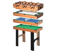 HOMCOM 4 in 1 Multi Games Table Hockey Mini Foosball Billiards 2 Types | Pool Table Set, 92L x 78W x 80H cm