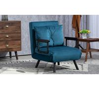 HomCom 4-in-1 Velvet-Feel Single Chair Bed