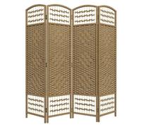 Homcom 4 Panel Folding Room Divider, Freestanding Privacy Screen, Natural Natural