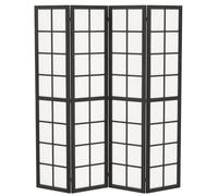 HOMCOM Indoor Room Partition, 4 Panel Folding Room Divider, Black