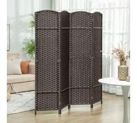 HOMCOM 4 Panel Folding Room Divider, Privacy Screen, 160 x 170cm, Brown