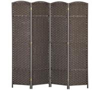 HOMCOM 4 Panel Folding Room Divider Privacy Screen 160 x 170cm Brown
