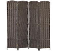 HOMCOM 4 Panel Folding Room Divider, Privacy Screen, 160 x 170cm, Brown