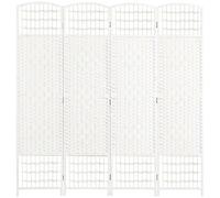 HOMCOM 4 Panel Folding Room Divider, Privacy Screen, Freestanding Paravent Partition Separator for Living Room, Bedroom and Office, 160 x 170cm, White