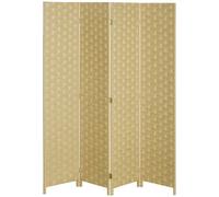 Homcom 4 Panel Folding Room Dividers For Wall, Privacy Screen Panels In Brown Brown