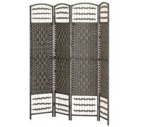 Homcom 4 Panel Room Divider 170Cm Folding Privacy Screen With Wood Frame In Dark Grey Dark Grey