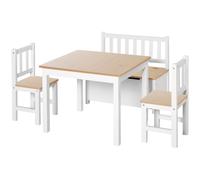 HOMCOM Pine Wood Kids 4 Pc Furniture Set-Oak/White