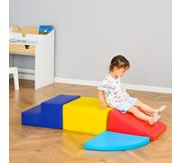 Homcom 4-piece Soft Play Set Climb and Crawl Foam Toddler Stairs and Ramp for Baby
