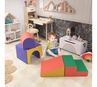 HOMCOM 4-Piece Soft Play Set - Red, Baby Foam Blocks for Ages 1-3, 60kg, 3D0-009V01MX