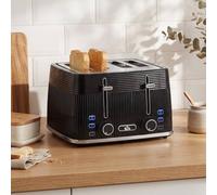 HOMCOM 4 Slice Toaster with 7 Browning Levels, Reheat/Defrost/Cancel Functions, Self-centring Function, Electric Toaster with Removable Crumb Tray, 1860W, Black