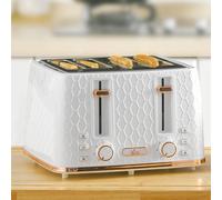 Homcom 4 Slice Toaster, Reheat/defrost/cancel, 7 Browning Levels In White White One Size