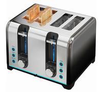 Homcom 4 Slice Toaster With 7 Browning Levels, Reheat, Defrost And Cancel In Black Black