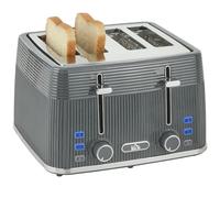 HOMCOM 4 Slice Toaster with 7 Browning Levels, Reheat/Defrost/Cancel Functions, Self-centring Function, Electric Toaster with Removable Crumb Tray, 1860W, Grey