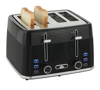 HexGuard HOMCOM 4 Slice Electric Toaster with 7 Browning Levels, 1860W, Black, Black