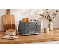 HOMCOM 4 Slice Toaster with Dual Controls and Defrost Function
