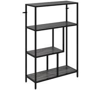 HOMCOM 4-Tier Bookshelf with Open Shelves - Charcoal Grey