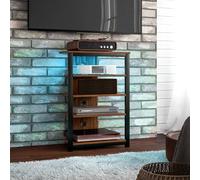 HOMCOM TV Stand with Lights - 4-Tier Storage Shelves for TVs up to 29" | TJ Hughes