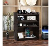 Homcom 4-Tier Desktop Organiser With Cable Management For Stationery In Dark Brown Dark Brown