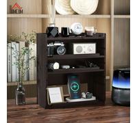 HOMCOM 4-Tier Desktop Organiser with Cable Management for Stationery Dark Brown