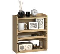 HOMCOM 4-Tier Desktop Organiser with Cable Management for Stationery Oak Tone