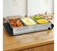 HOMCOM 800-173V70SR 4 Tray Electric Food Warmer 300W - Size: 41 x 13.5 x 73cm - Silver - Wilko