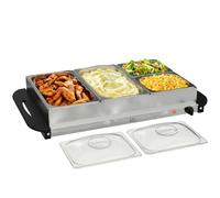 Homcom 300W Electric Buffet Server With Cool Touch Handles In Silver Silver