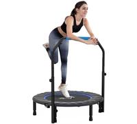 HOMCOM 40" Foldable Mini Trampoline Rebounder with Handle, Blue