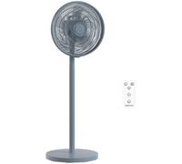 HOMCOM 40 cm Standing Fan, Cooling Floor Fan with 80° Oscillating, Adjustable Tilt and Height, 4 Speed, Remote Control, Grey