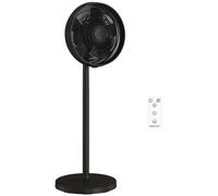 HOMCOM 40 cm Standing Fan, Cooling Floor Fan with 80° Oscillating, Adjustable Tilt and Height, 4 Speed, Remote Control, Black