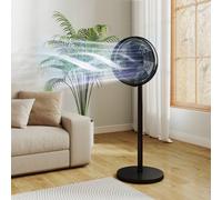 HOMCOM 40 Cm Standing Pedestal Fan, Quiet Electric Cooling Floor Fan, Black, Black