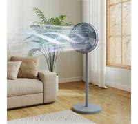 HOMCOM 40 cm Standing Pedestal Fan, Quiet Electric Cooling Floor Fan, Grey, Grey