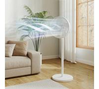 HOMCOM 40 cm Standing Pedestal Fan, Quiet Electric Cooling Floor Fan, White, White