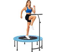Homcom 40" Mini Trampoline, Rebounder Jumper W/ Adjustable Handle, Blue