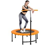 HOMCOM 40" Fitness Trampoline with Adjustable Handle, Rebounder Trampoline, Mini Jumper for Indoor Exercise Workout, Orange