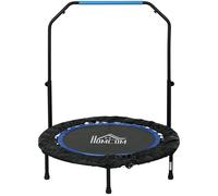 HOMCOM 40" Foldable Mini Trampoline Rebounder with Handle, Blue