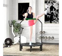 HOMCOM 40" Foldable Mini Fitness Trampoline w/ Foam Handle, Green, Green